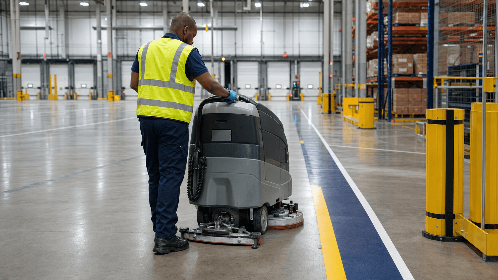 Industrial cleaning environment maintained by HHHT Cleaning Services.