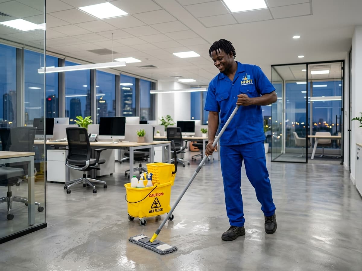 Offices cleaning environment maintained by HHHT Cleaning Services.