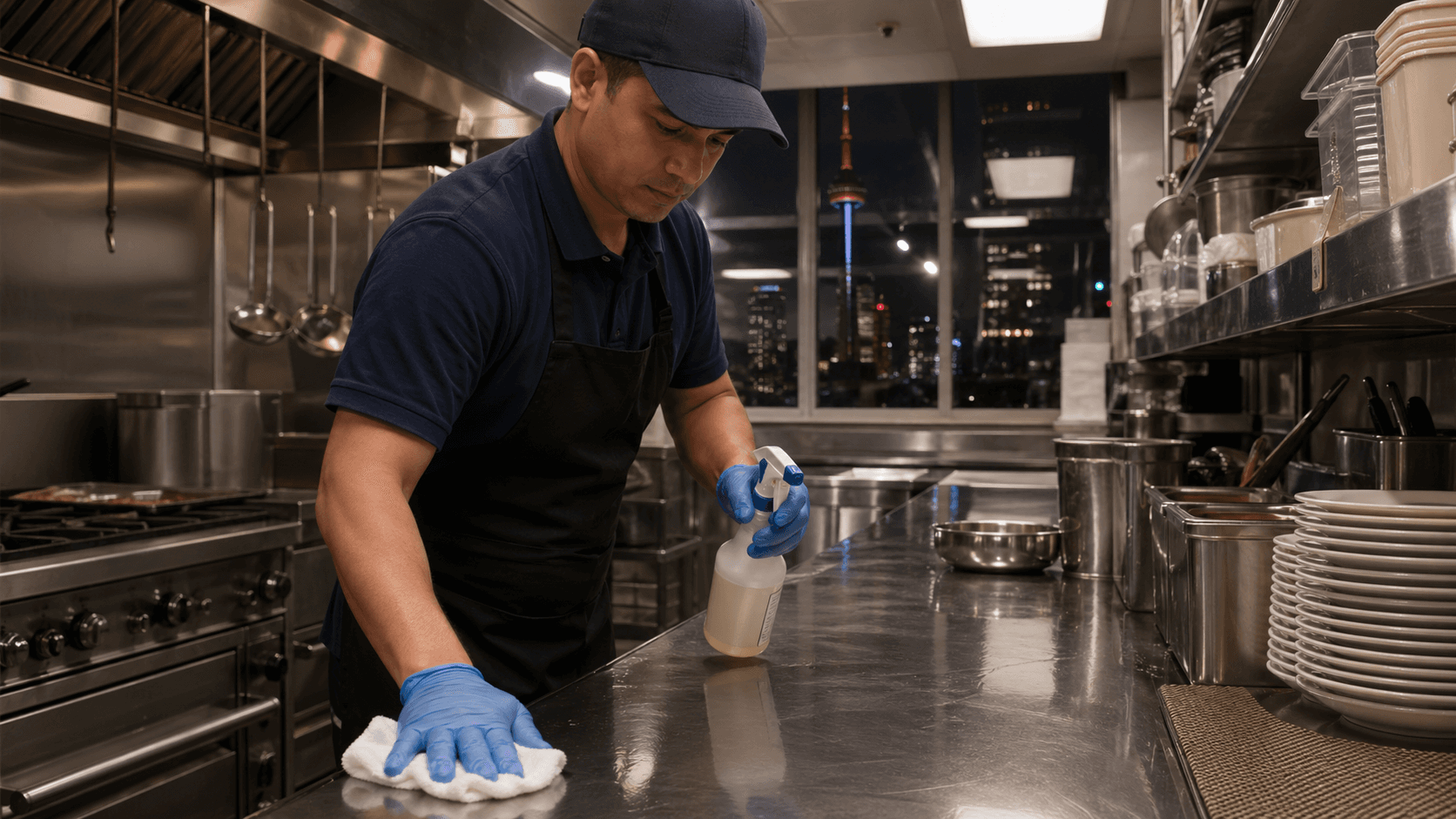 Food Service cleaning environment maintained by HHHT Cleaning Services.